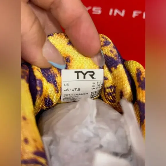 Just in🏋🏻 | TYR CXT-1 TRAINER CROSSFIT SHOE IN YELLOW/PURPLE M7.5 W9 - Picture 6 of 7